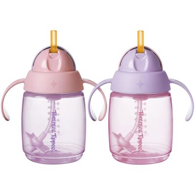 Tommee Tippee Trainer Straw Cup, 240ml, Easy Transition Toddler Cup for 6 Months+, with Silico Tommee Tippee Trainer Straw Cup, 240ml, Easy Transition Toddler Cup for 6 Months+, with Silico