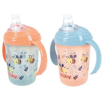 Nuby Grip N Sip Water Bottle, 240ml, 2 Pack Nuby Grip N Sip Water Bottle, 240ml, 2 Pack