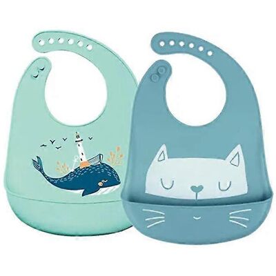 Unbranded (As show, One size) Baby Bibs Soft Silicone Bibs Green Recuperator Bib Waterproo Unbranded (As show, One size) Baby Bibs Soft Silicone Bibs Green Recuperator Bib Waterproo