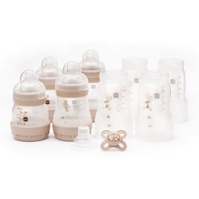 MAM Easy Start Anti-Colic Bottle Starter Set Includes 4X Feeding Bottles and M MAM Easy Start Anti-Colic Bottle Starter Set Includes 4X Feeding Bottles and M