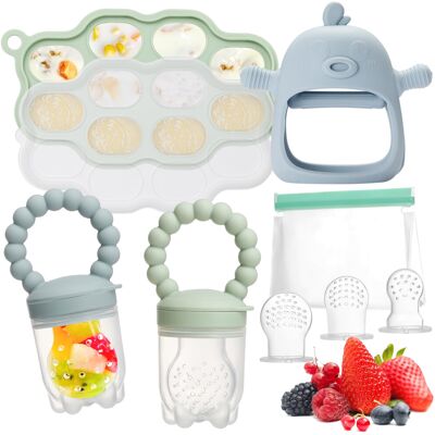 WEST STORY Baby Fruit Food Feeder Set, Includes Silicone Breastmilk Popsicle Fre WEST STORY Baby Fruit Food Feeder Set, Includes Silicone Breastmilk Popsicle Fre