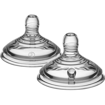 Tommee Tippee Natural Start Baby Bottle Teats, Fast Flow for 6m+, Pack of 2 Brea Tommee Tippee Natural Start Baby Bottle Teats, Fast Flow for 6m+, Pack of 2 Brea