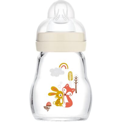 MAM Feel Good Glass Bottle 1 Pack (1 x 170ml) MAM Glass Bottle with Slow Flo MAM Feel Good Glass Bottle 1 Pack (1 x 170ml) MAM Glass Bottle with Slow Flo