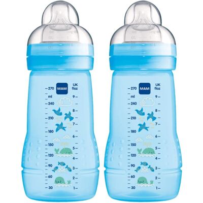 MAM Easy Active Bottles 2 Pack (2 x 270ml) Medium Flow MAM Teats Size 2 Ba MAM Easy Active Bottles 2 Pack (2 x 270ml) Medium Flow MAM Teats Size 2 Ba