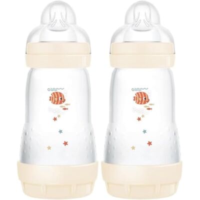 MAM Easy Start Anti-Colic Baby Bottles 2 Pack (2 x 260ml) Self-Sterilising B MAM Easy Start Anti-Colic Baby Bottles 2 Pack (2 x 260ml) Self-Sterilising B