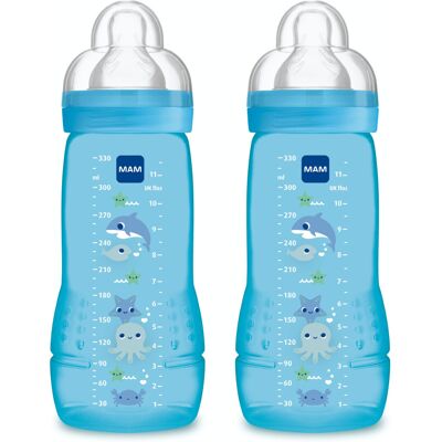 MAM Coloured 2nd Age 330ml Bottle 6 Months Debit Teat (Pack of 2) MAM Coloured 2nd Age 330ml Bottle 6 Months Debit Teat (Pack of 2)