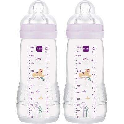 MAM Easy Active Bottles 2 Pack (2 x 330ml) Fast Flow MAM Teats Size 3 Baby MAM Easy Active Bottles 2 Pack (2 x 330ml) Fast Flow MAM Teats Size 3 Baby