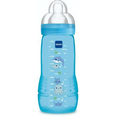 MAM, Easy Active Bottle 6+ Months (330 ml) Blue - Bottle with Silicone Teat Ultr MAM, Easy Active Bottle 6+ Months (330 ml) Blue - Bottle with Silicone Teat Ultr