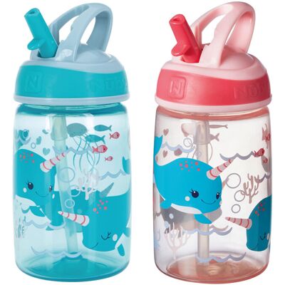 Nuby Mighty Swig Water Bottle - No Spill Active Toddler Sippy Cup 360 ml / 12 Nuby Mighty Swig Water Bottle - No Spill Active Toddler Sippy Cup 360 ml / 12