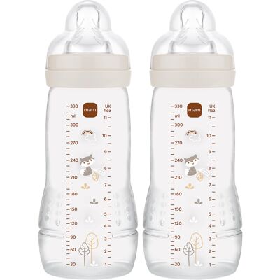 MAM Easy Active Bottles 2 Pack (2 x 330ml) Fast Flow MAM Teats Size 3 Baby MAM Easy Active Bottles 2 Pack (2 x 330ml) Fast Flow MAM Teats Size 3 Baby
