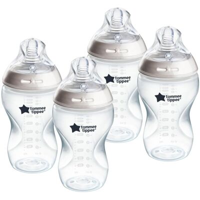 Tommee Tippee Natural Start Baby Bottles for 3m+, Pack of 4 340ml Baby Bottles, Tommee Tippee Natural Start Baby Bottles for 3m+, Pack of 4 340ml Baby Bottles,