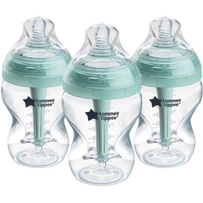 Tommee Tippee Advanced Anti-Colic Baby Bottles for 0m+, Pack of 3 260ml Baby Bot Tommee Tippee Advanced Anti-Colic Baby Bottles for 0m+, Pack of 3 260ml Baby Bot