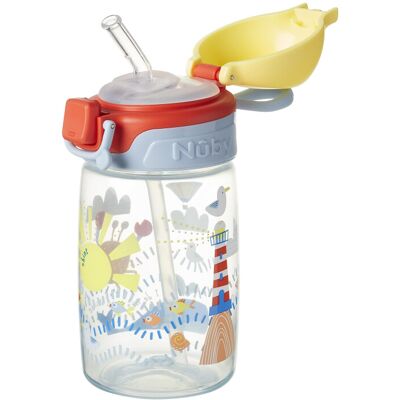Nuby Super Straw Water Bottle - No Spill Active Toddler Sippy Cup 360ml / 12oz Nuby Super Straw Water Bottle - No Spill Active Toddler Sippy Cup 360ml / 12oz