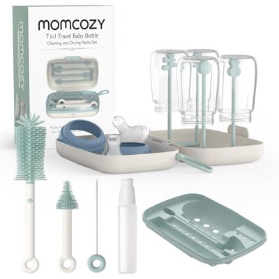Momcozy Bottle Brush Set - Baby Bottle Cleaner Kit with Silicone Brush, Nipple B Momcozy Bottle Brush Set - Baby Bottle Cleaner Kit with Silicone Brush, Nipple B