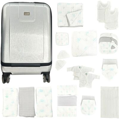 Petite Piccolo Newborn Baby Essentials Hospital Bag Bundle Coral Pattern, Overnight Bag, Travel Petite Piccolo Newborn Baby Essentials Hospital Bag Bundle Coral Pattern, Overnight Bag, Travel