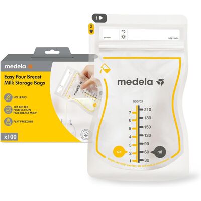Medela Easy Pour Disposable Breastmilk Storage Bags, 210 ml Capacity, Leakproof Medela Easy Pour Disposable Breastmilk Storage Bags, 210 ml Capacity, Leakproof