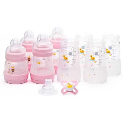 MAM Easy Start Anti-Colic Bottle Starter Set Includes 4X Feeding Bottles and M MAM Easy Start Anti-Colic Bottle Starter Set Includes 4X Feeding Bottles and M