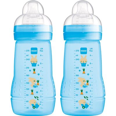 MAM Easy Active Bottles 2 Pack (2 x 270ml) Medium Flow MAM Teats Size 2 Ba MAM Easy Active Bottles 2 Pack (2 x 270ml) Medium Flow MAM Teats Size 2 Ba