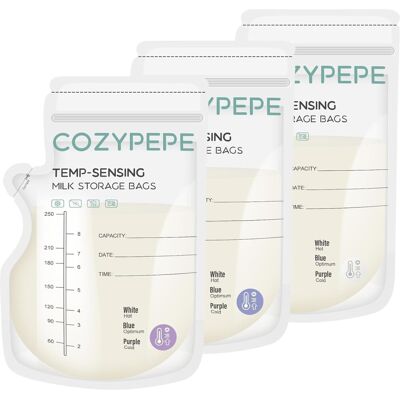 COZYPEPE 100 Pcs Breastmilk Storage Bags, 8oz/250ml Breast Milk Storing Bag with Pour Spo COZYPEPE 100 Pcs Breastmilk Storage Bags, 8oz/250ml Breast Milk Storing Bag with Pour Spo