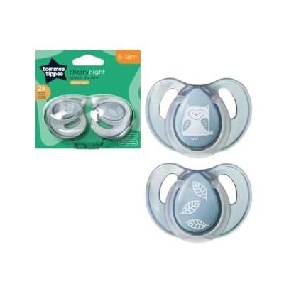 Tommee Tippee 2 Cherrynight Soothers 6-18m Tommee Tippee 2 Cherrynight Soothers 6-18m