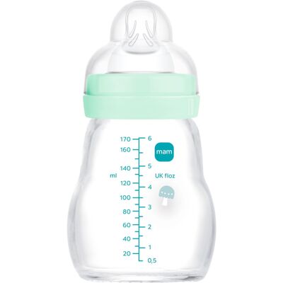 MAM Feel Good A159 Glass Bottle with Teat 1 Patented SkinSoftTM Ultra Soft Silic MAM Feel Good A159 Glass Bottle with Teat 1 Patented SkinSoftTM Ultra Soft Silic