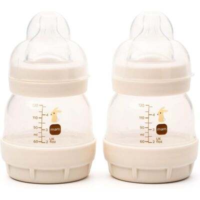 MAM Easy Start Anti-Colic Baby Bottles 2 Pack (2 x 130ml) Self-Sterlising Ba MAM Easy Start Anti-Colic Baby Bottles 2 Pack (2 x 130ml) Self-Sterlising Ba