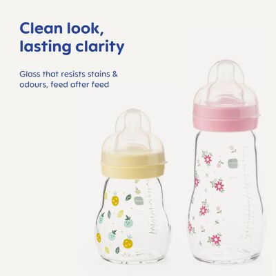 MAM Feel Good Glass Bottle 1 Pack (1 x 170ml) MAM Glass Bottle with Slow Flo MAM Feel Good Glass Bottle 1 Pack (1 x 170ml) MAM Glass Bottle with Slow Flo