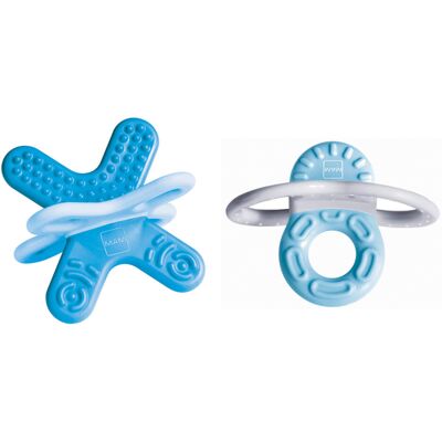 MAM Blue Teether Set - Bite & Relax with Phase 1 & 2 Teething Rings, Extra Small MAM Blue Teether Set - Bite & Relax with Phase 1 & 2 Teething Rings, Extra Small