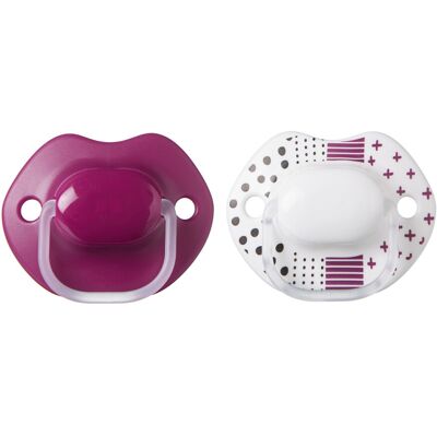 Tommee Tippee Urban Style Soother, 6 to 18 Months, Purple, Pack of 2, 43341965 Tommee Tippee Urban Style Soother, 6 to 18 Months, Purple, Pack of 2, 43341965