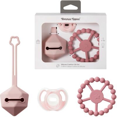Tommee Tippee Silicone Comfort Gift Set Ultra-Light Soother, Carry Case & Teethi Tommee Tippee Silicone Comfort Gift Set Ultra-Light Soother, Carry Case & Teethi