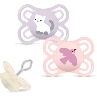 MAM Perfect Soothers from Birth Silicone Dummies 0-6 Months Pack of 2, Dento-Fle MAM Perfect Soothers from Birth Silicone Dummies 0-6 Months Pack of 2, Dento-Fle