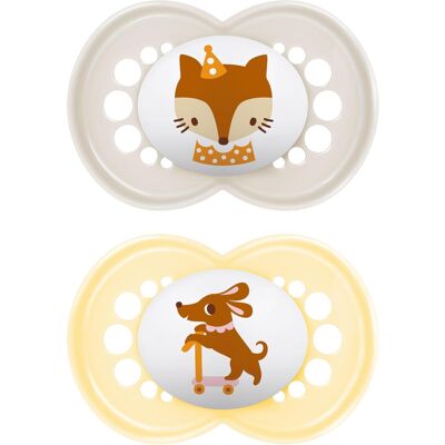MAM Original 6+M Soother 2PK - Unisex Baby Soothers with Self Sterilising Travel MAM Original 6+M Soother 2PK - Unisex Baby Soothers with Self Sterilising Travel