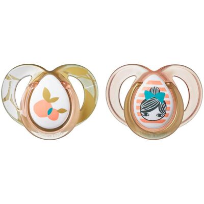 Tommee Tippee 2 Fashion Pacifiers 6-18 Months Girl - 2 Count Tommee Tippee 2 Fashion Pacifiers 6-18 Months Girl - 2 Count