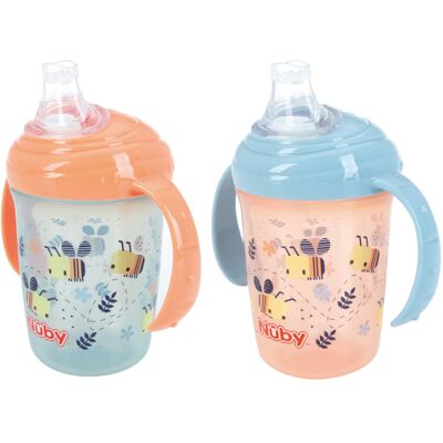Nuby Polypropylene (PP) Grip N Sip Water Bottle - No Spill Sippy Cup 240ml / 8oz Nuby Polypropylene (PP) Grip N Sip Water Bottle - No Spill Sippy Cup 240ml / 8oz
