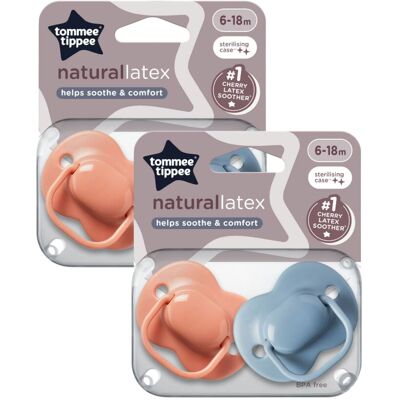 Tommee Tippee Cherry Latex Soother 6-18m 2pk x2 Tommee Tippee Cherry Latex Soother 6-18m 2pk x2