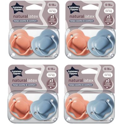 Tommee Tippee Cherry Latex Soother 6-18m 2pk x4 Tommee Tippee Cherry Latex Soother 6-18m 2pk x4