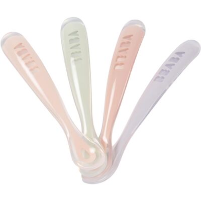 BEABA Béaba - Baby Spoons - Silicone Weaning Spoon - Set of 4 - 1st Stage - Multicolor BEABA Béaba - Baby Spoons - Silicone Weaning Spoon - Set of 4 - 1st Stage - Multicolor