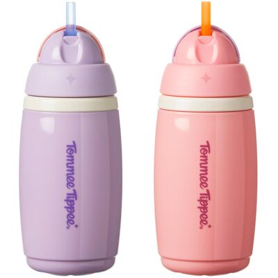 Tommee Tippee Insulated Active Straw Cup, 266ml, Spill-Proof Toddler Water Bottl Tommee Tippee Insulated Active Straw Cup, 266ml, Spill-Proof Toddler Water Bottl
