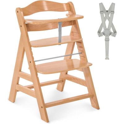 hauck Alpha+, Natural - Wooden High Chair 6 Months to Adult Sustainable FSC Cert hauck Alpha+, Natural - Wooden High Chair 6 Months to Adult Sustainable FSC Cert