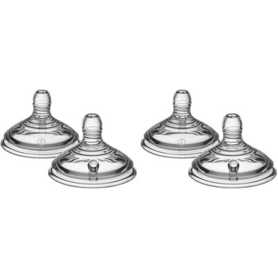 Tommee Tippee Natural Start Baby Bottle Teats, Fast Flow for 6m+, Pack of 4 Brea Tommee Tippee Natural Start Baby Bottle Teats, Fast Flow for 6m+, Pack of 4 Brea