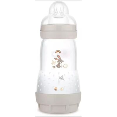 MAM Anti-Colic Bottle, 2-4 Months, 260 ml, with Teat 2 Medium Flow Silicone Easy MAM Anti-Colic Bottle, 2-4 Months, 260 ml, with Teat 2 Medium Flow Silicone Easy