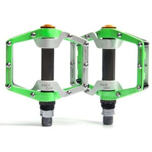 GreenZech (Green) Flat Platform Aluminum Alloy Sealed Bearing 9/16" Bike Pedals For MTB Ro GreenZech (Green) Flat Platform Aluminum Alloy Sealed Bearing 9/16" Bike Pedals For MTB Ro