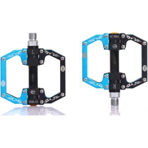 GreenZech (Black+Blue) Aluminum Alloy Mountain Bike Pedals Flat Platform Sealed Bearing Ax GreenZech (Black+Blue) Aluminum Alloy Mountain Bike Pedals Flat Platform Sealed Bearing Ax