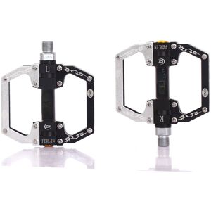 GreenZech (Black+White) Aluminum Alloy Mountain Bike Pedals Flat Platform Sealed Bearing A GreenZech (Black+White) Aluminum Alloy Mountain Bike Pedals Flat Platform Sealed Bearing A