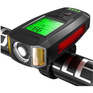 GreenZech (Black) Bike Light + USB Horn Lamp + Speed Meter LCD Screen 5-Modes Waterproof GreenZech (Black) Bike Light + USB Horn Lamp + Speed Meter LCD Screen 5-Modes Waterproof