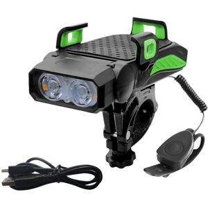 GreenZech (Green) Bicycle LED Light USB Rechargeable Horn Phone Holder 4 in 1 GreenZech (Green) Bicycle LED Light USB Rechargeable Horn Phone Holder 4 in 1