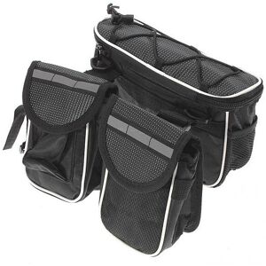 GreenZech (Black) Bike Frame Front Tube Bag Double Pouch Bicycle Saddle Tube Bag Outdoor C GreenZech (Black) Bike Frame Front Tube Bag Double Pouch Bicycle Saddle Tube Bag Outdoor C