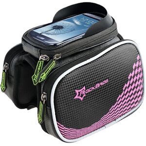 GreenZech (Pink, M) Bicycle Front Tube Bag Pannier Smartphone Bag Saddle Bag GreenZech (Pink, M) Bicycle Front Tube Bag Pannier Smartphone Bag Saddle Bag