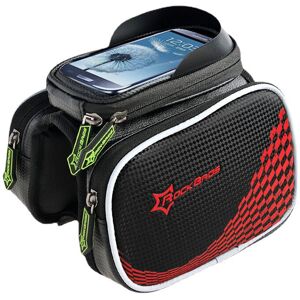 GreenZech Red M Bike Front Tube Bag Smartphone Saddle - Bicycle Accessory GreenZech Red M Bike Front Tube Bag Smartphone Saddle - Bicycle Accessory