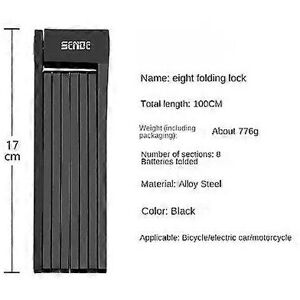 Unbranded (85cm, One size) Mountain Bike Lock Bicycle Folding Lock Anti-theft Lock Motorcy Unbranded (85cm, One size) Mountain Bike Lock Bicycle Folding Lock Anti-theft Lock Motorcy
